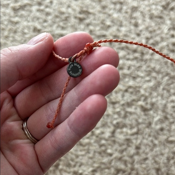 Pura Vida Engraved Better Together Silver Bracelet with Adjustable Orange Cord - Picture 3 of 6